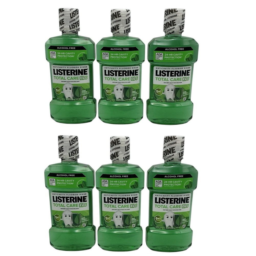 Listerine - Total Care Kids Mouthwash (16.9oz ea, Pack of 6) - Mint‎ Shield